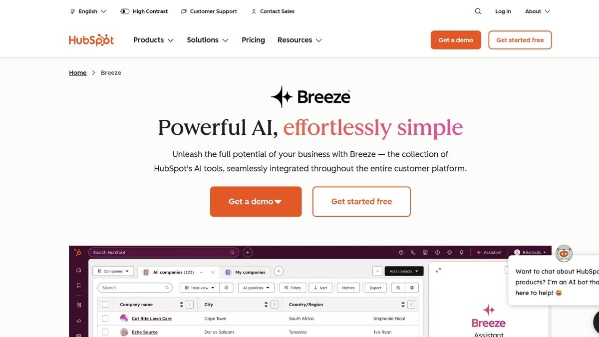 Top Công Cụ AI Marketing Hàng Đầu- Hubspot AI