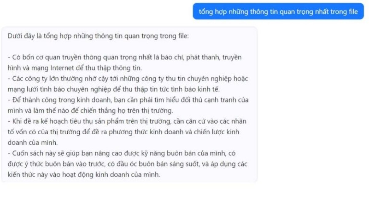 Ứng Dụng AI Trong Bán Hàng- Tóm tắt thông tin tài khoản