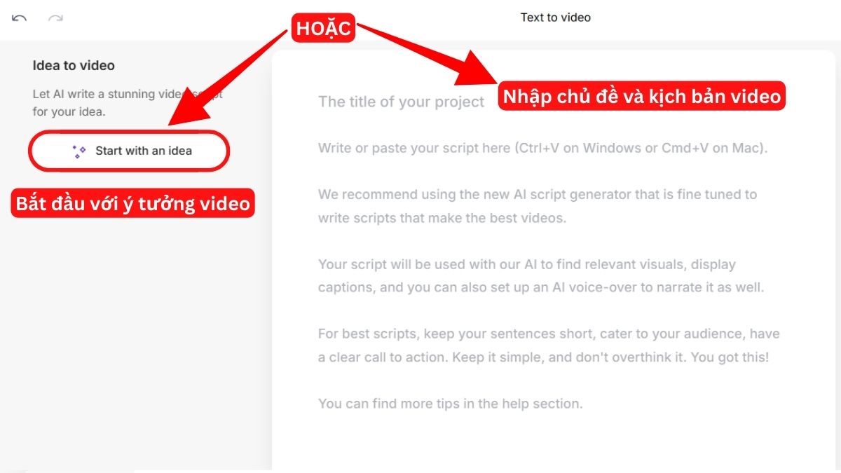 Công Cụ AI Tạo Video Tự Động- Cách sử dụng Pictory bước 2.2