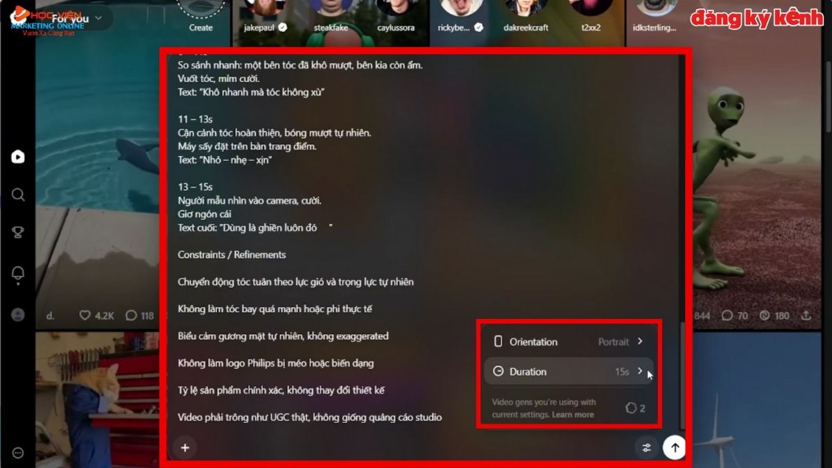 Công Cụ AI Tạo Video Từ Prompt- Cách sử dụng Sora 2 bước 3