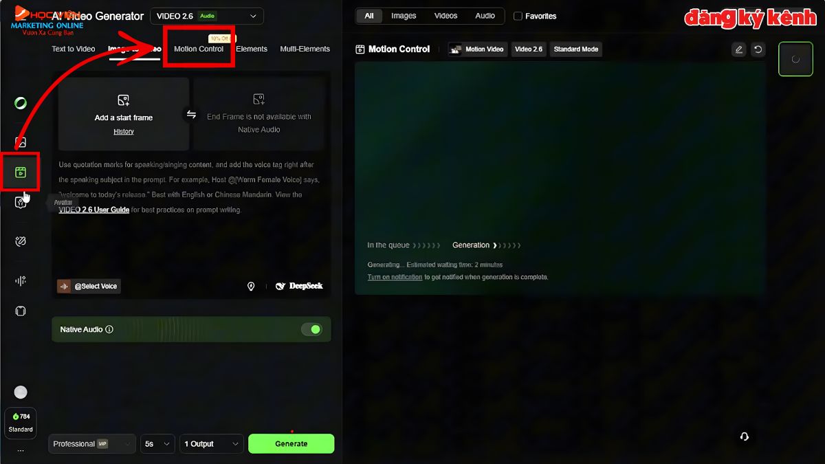 Công Cụ AI Tạo Video Từ Prompt- Cách sử dụng Kling AI bước 2