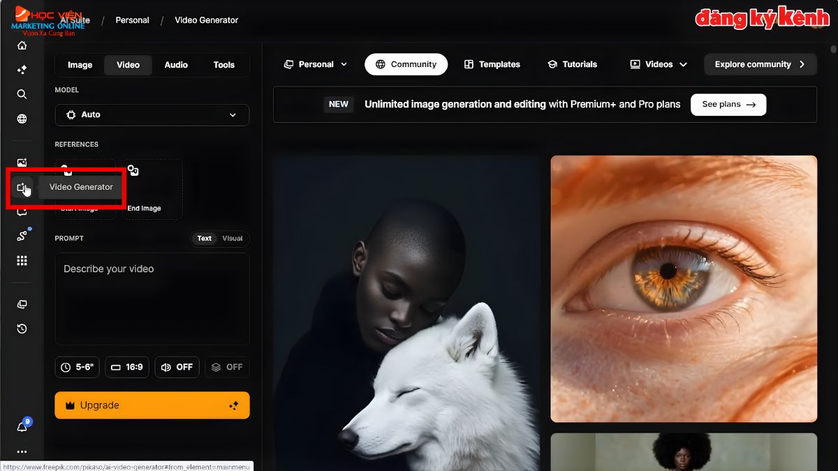 Trang Web AI Tạo Video Sử Dụng Được Nhiều Model- Cách sử dụng Freepik AI bước 2