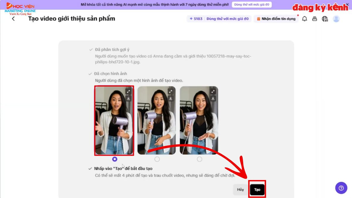 Phần Mềm AI Tạo Video Bán Hàng- Cách sử dụng Pippit bước 6