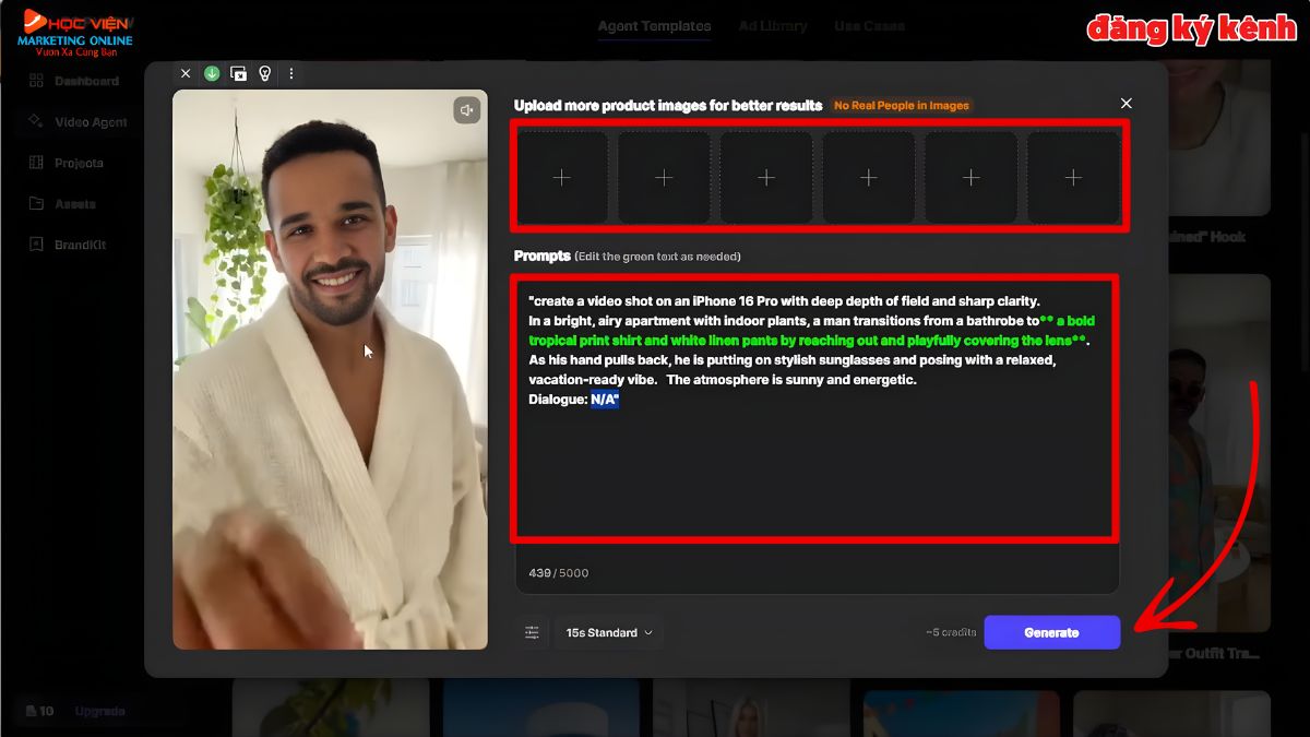 Phần Mềm AI Tạo Video Bán Hàng- Cách sử dụng Topview AI bước 5