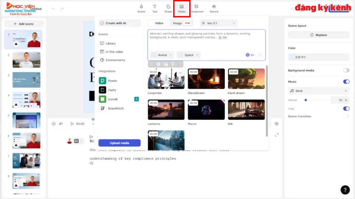 App AI Tạo Video Avatar- Cách sử dụng Synthesia bước 5