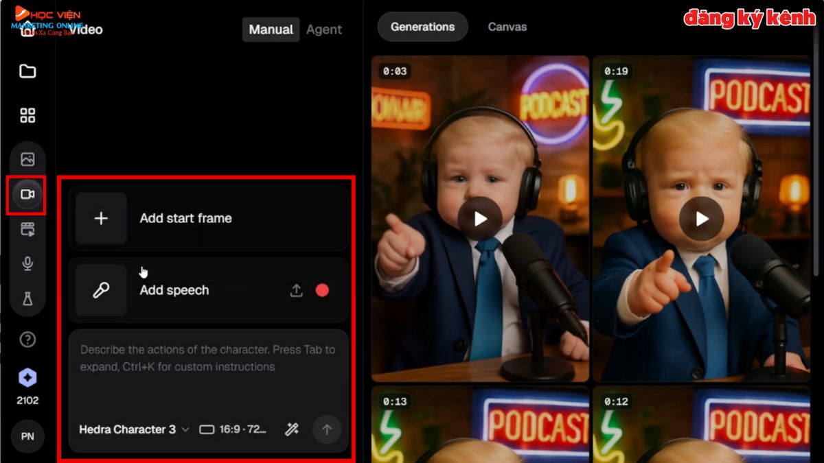 App AI Tạo Video Avatar- Cách sử dụng Hedra AI