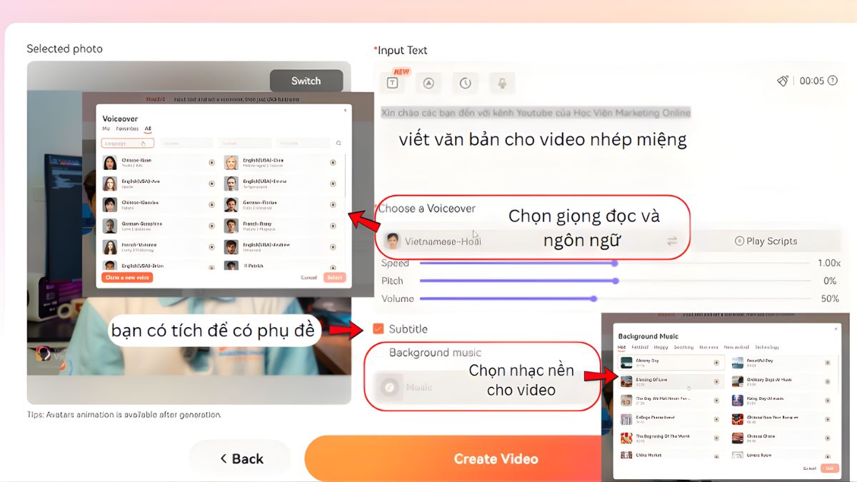 App AI Tạo Video Avatar- Cách sử dụng Virbo bước 3