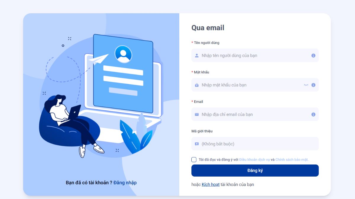 Cách Tải Và Đăng Ký Tài Khoản Omnilogin bước 2