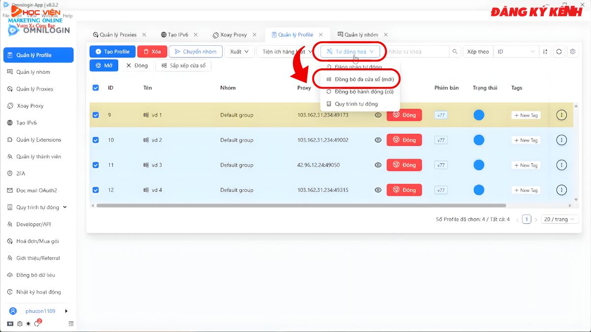 Hướng Dẫn Cách Sử Dụng Omnilogin Tạo và Quản Lý Profile bước 2.5