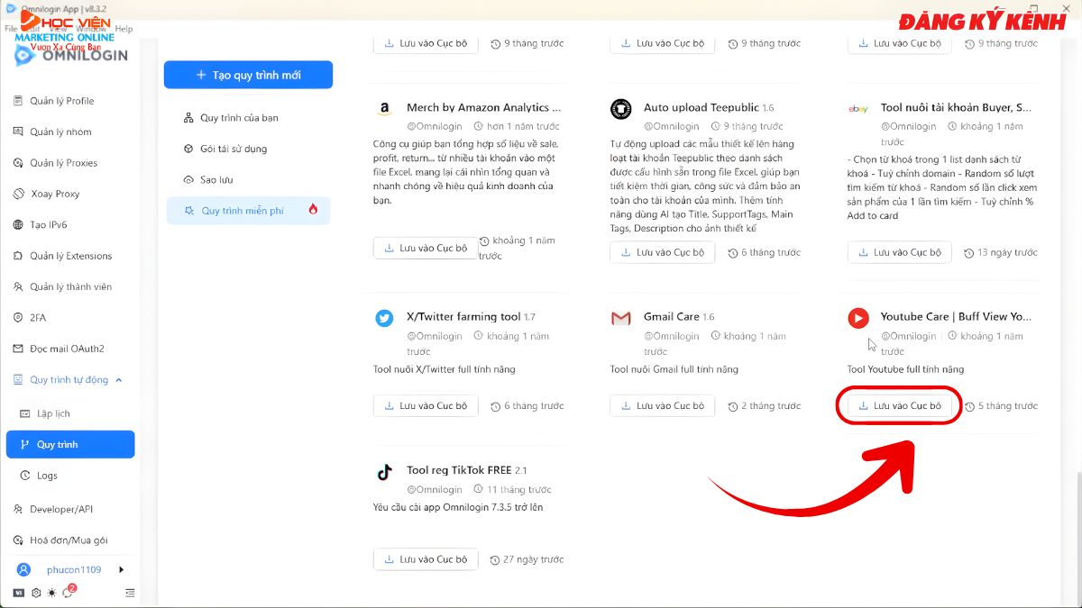 Hướng Dẫn Cách Sử Dụng Omnilogin Thiết Lập Quy Trình Tự Động Hóa- Sử dụng kịch bản có sẵn bước 3.1