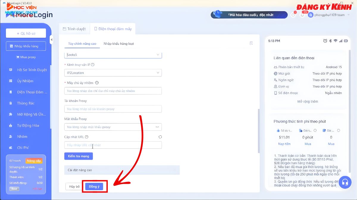 Hướng Dẫn Cách Sử Dụng Morelogin bước 2
