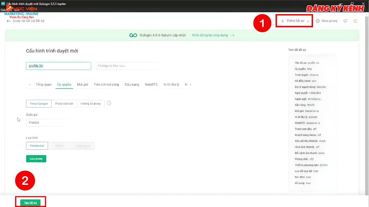 Hướng Dẫn Cách Dùng Gologin bước 2