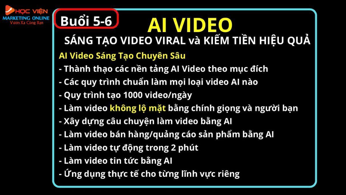 Lộ Trình Đào Tạo Trí Tuệ Nhân Tạo Tại HVMO buổi 5,6.1