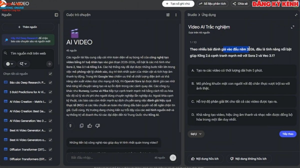 Hướng Dẫn Cách Sử Dụng NotebookLM tạo bài kiểm tra trắc nghiệm