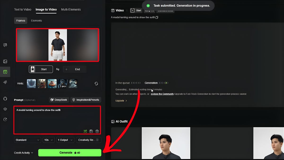 Hướng Dẫn Cách Làm Video AI Thời Trang bước 3