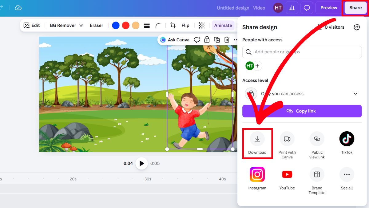 Hướng Dẫn Làm Video Nhân Vật Di Chuyển Trên Canva AI bước 6.1