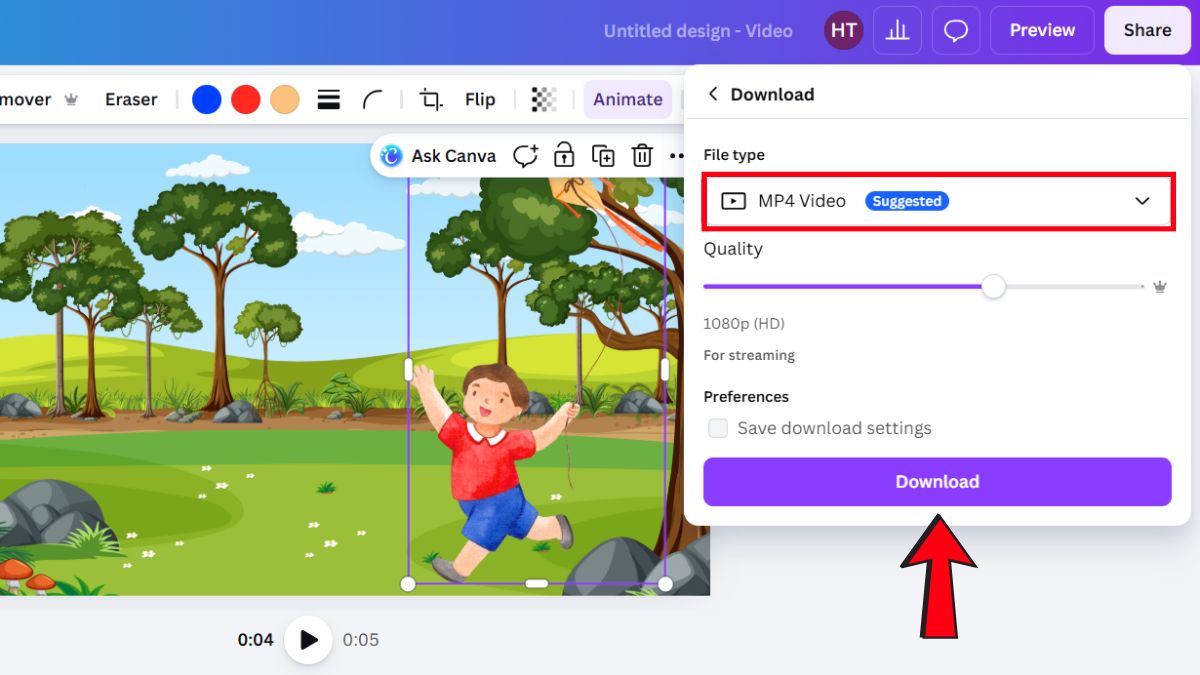 Hướng Dẫn Làm Video Nhân Vật Di Chuyển Trên Canva AI bước 6.2