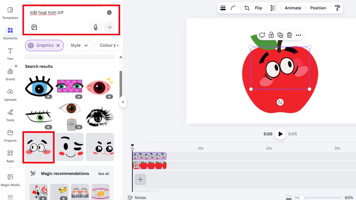 Cách Tạo Chuyển Động Cho Nhân Vật Nói Chuyện Trên Canva bước 2.1