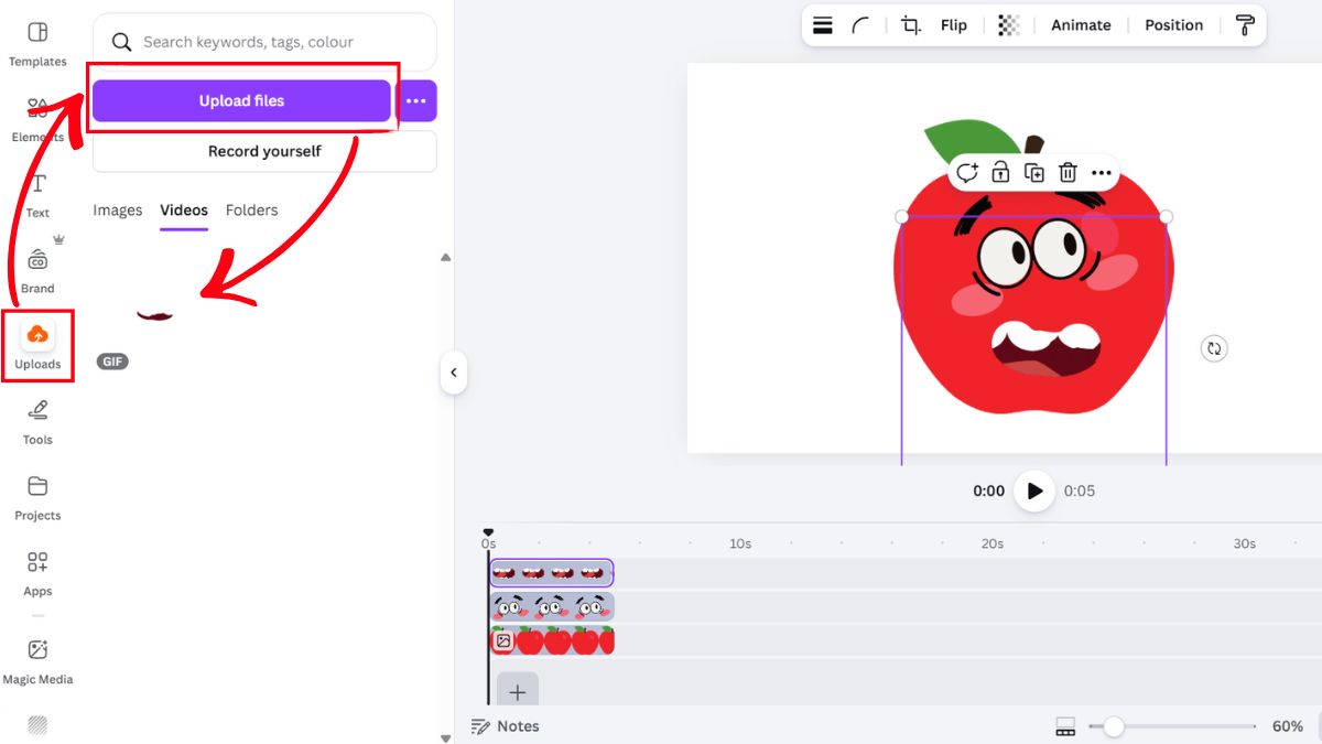 Cách Tạo Chuyển Động Cho Nhân Vật Nói Chuyện Trên Canva bước 3