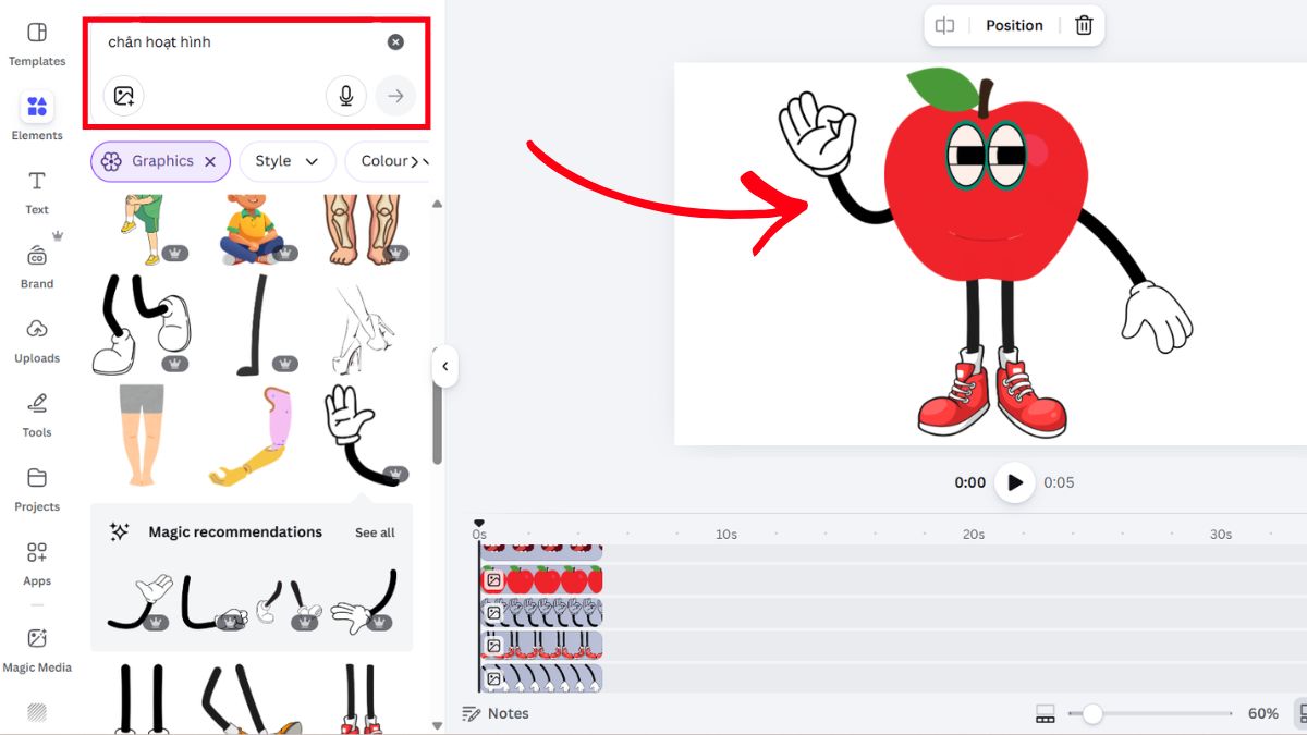 Cách Tạo Chuyển Động Cho Nhân Vật Nói Chuyện Trên Canva bước 4.1