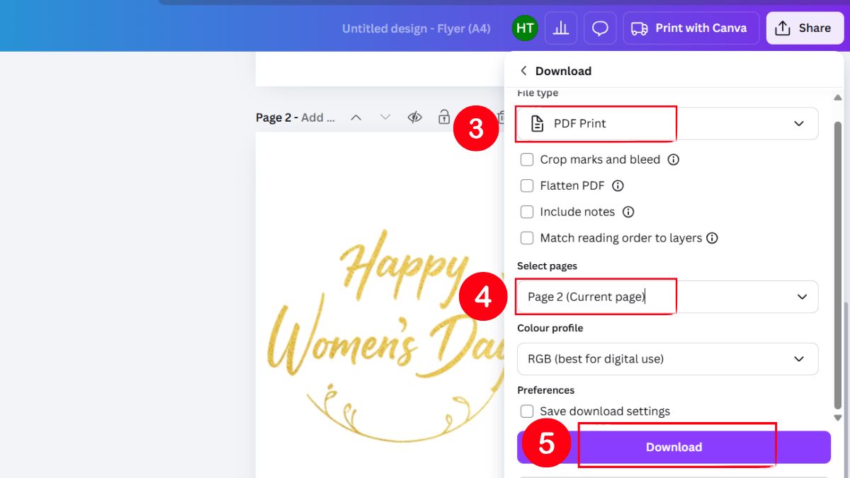 Hướng Dẫn Cách Làm Sticker 8/3 Bằng Canva bước 5.2