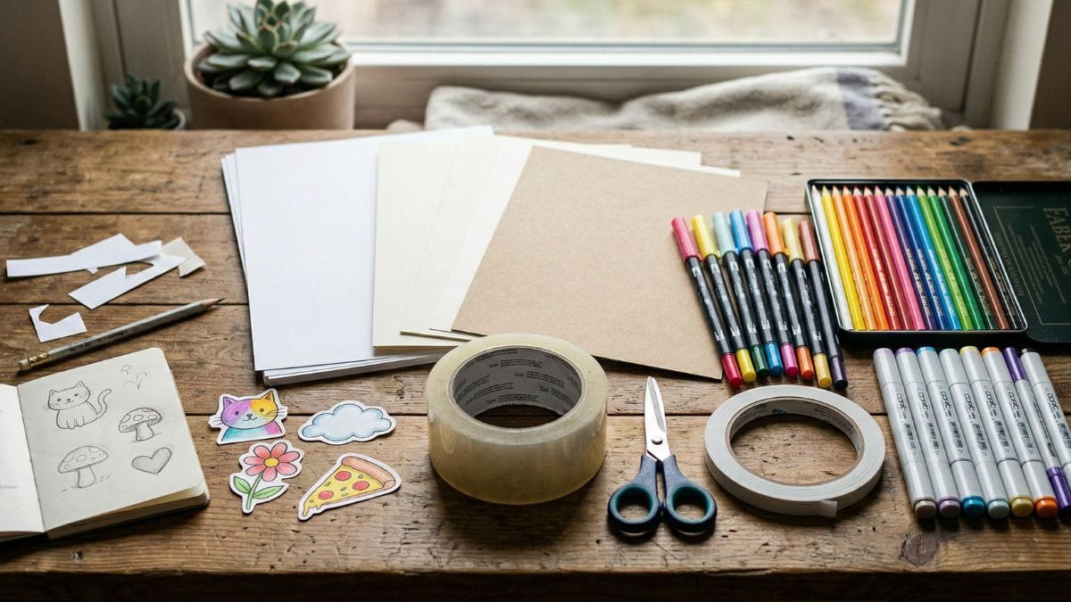 Cách Chuẩn Bị Vật Liệu Làm Sticker 8/3- Bộ vật liệu handmade