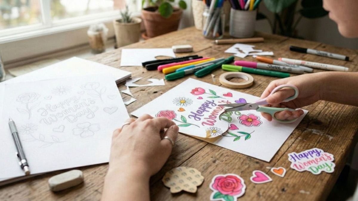 Cách Làm Sticker 8/3 Thủ Công Handmade bước 3