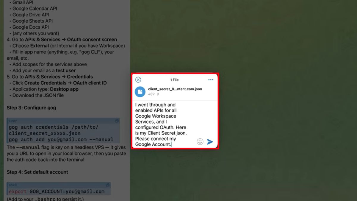 Hướng Dẫn Cách Sử Dụng OpenClaw- Cài đặt kỹ năng GOG bước 5.1