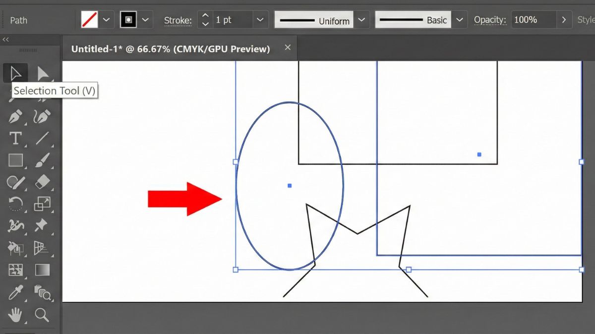 Hướng dẫn cách tô màu trong AI Adobe Illustrator- Cách đổi màu đối tượng trong AI bước 1