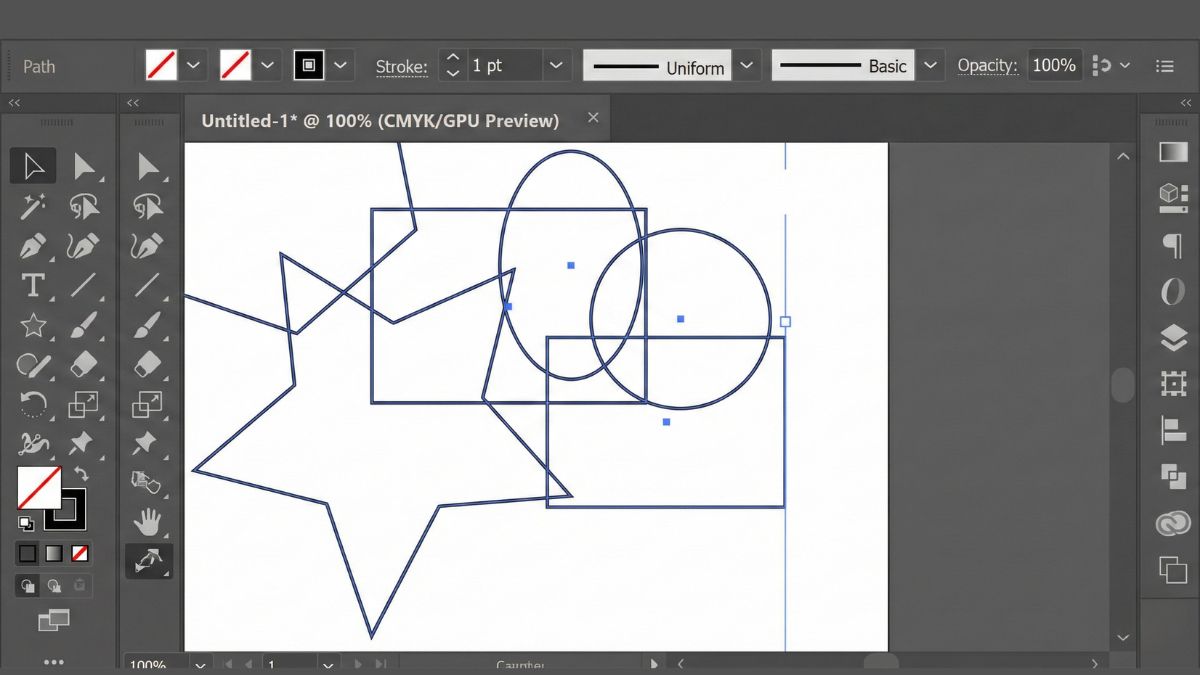 Hướng dẫn cách tô màu trong AI Adobe Illustrator- Cách tô màu trong AI cho đường viền của đối tượng bước 1