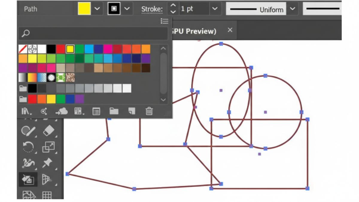 Hướng dẫn cách tô màu trong AI Adobe Illustrator- Cách tô màu trong AI cho đường viền của đối tượng bước 3