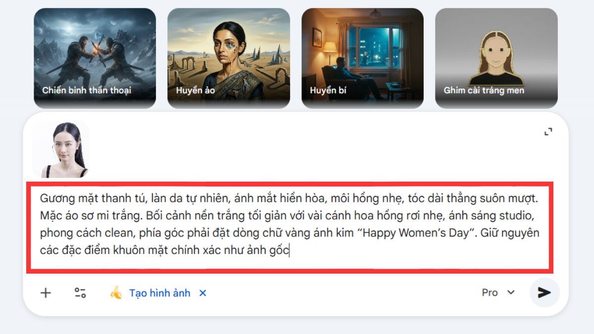 Hướng Dẫn Cách Tạo Avatar 8/3 Bằng AI Gemini trên máy tính bước 4