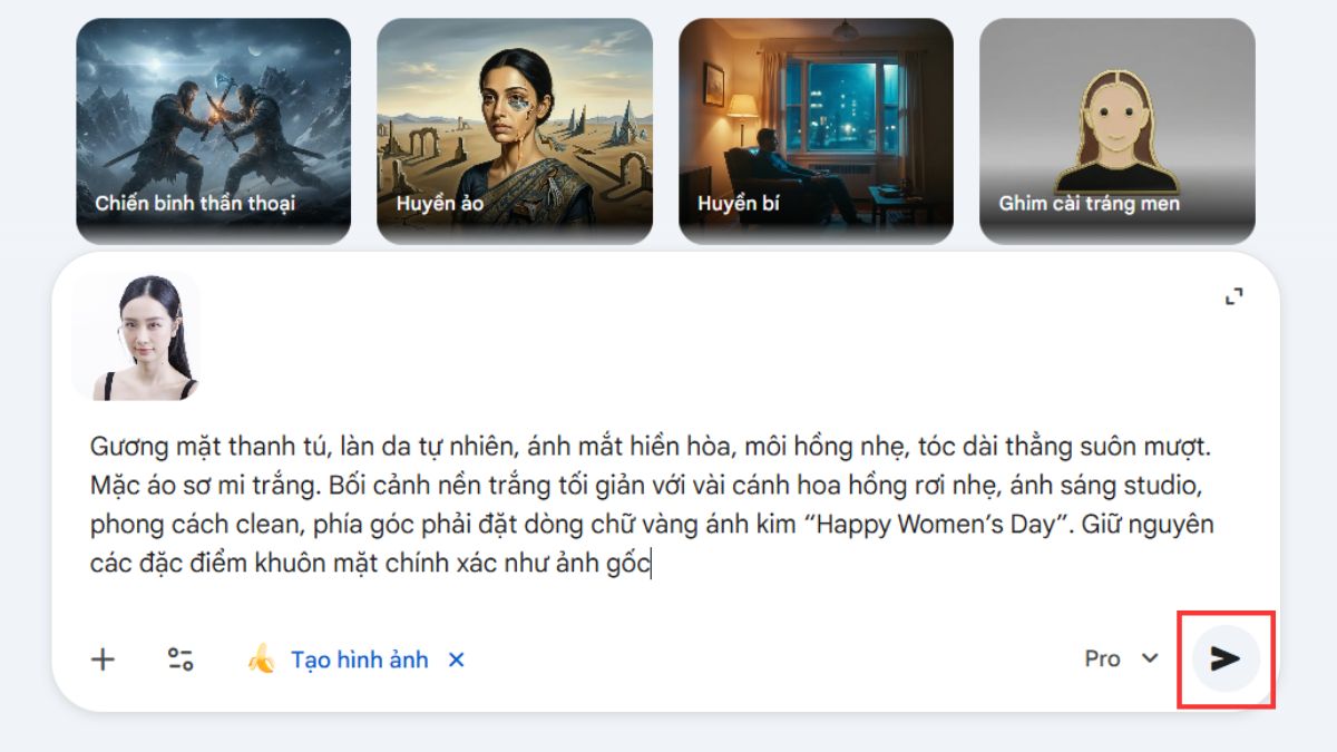 Hướng Dẫn Cách Tạo Avatar 8/3 Bằng AI Gemini trên máy tính bước 5