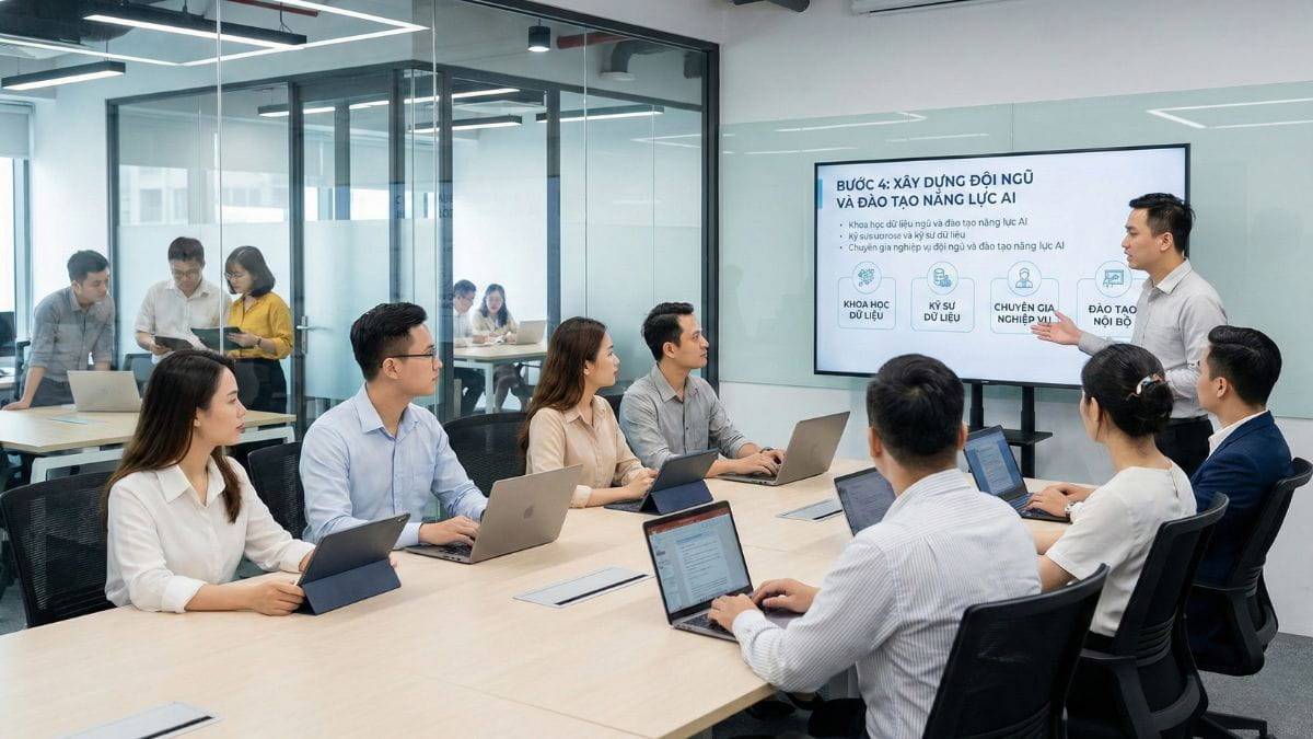Các Trụ Cột Cốt Lõi Của Chiến Lược AI Trong Doanh Nghiệp- Nhân sự, văn hóa và quản lý thay đổi