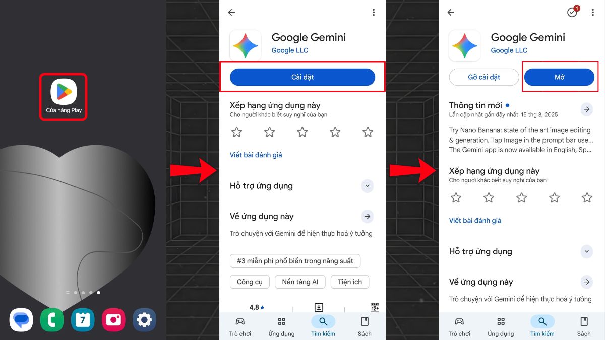 Cách Cài Đặt Và Đăng Ký Tài Khoản Gemini AI trên điện thoại bước 1