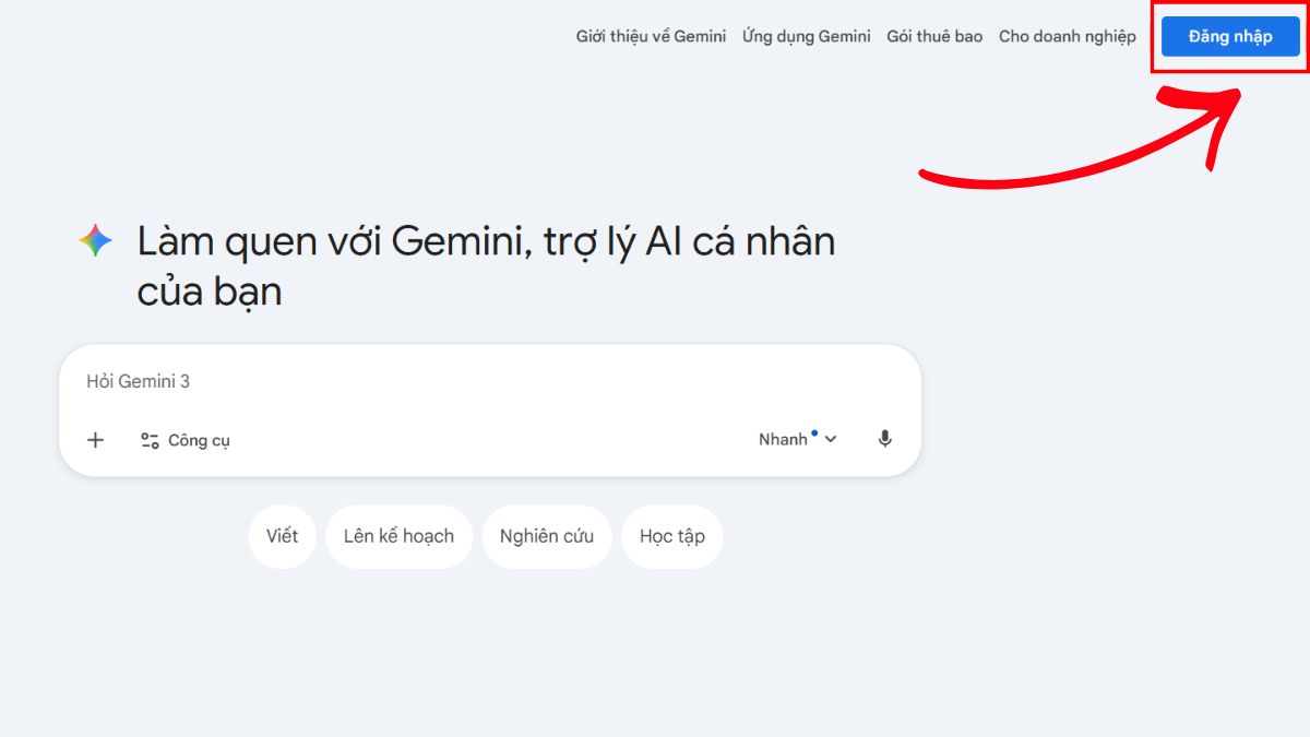 Cách Cài Đặt Và Đăng Ký Tài Khoản Gemini AI trên máy tính bước 2
