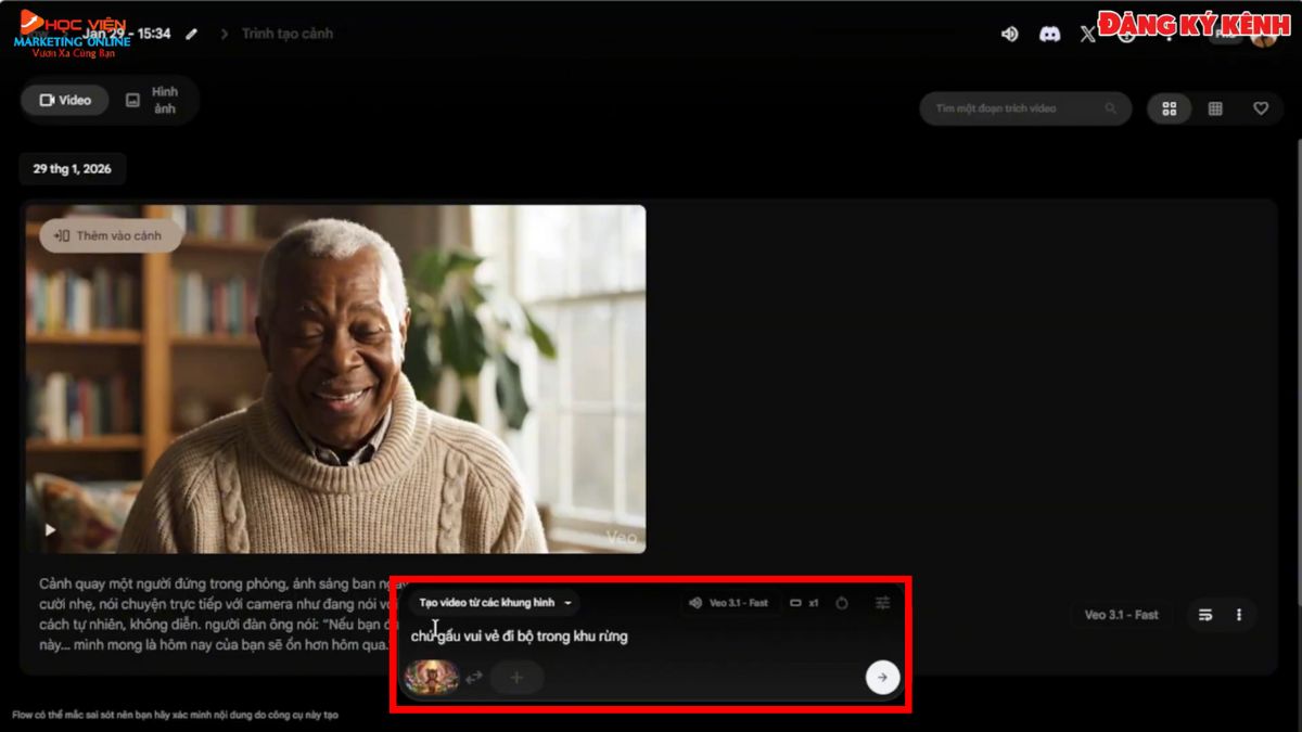 Hướng Dẫn Tạo Video Bằng AI Miễn Phí Trên Máy Tính Với Google Veo 3 bước 2 cách 2.2