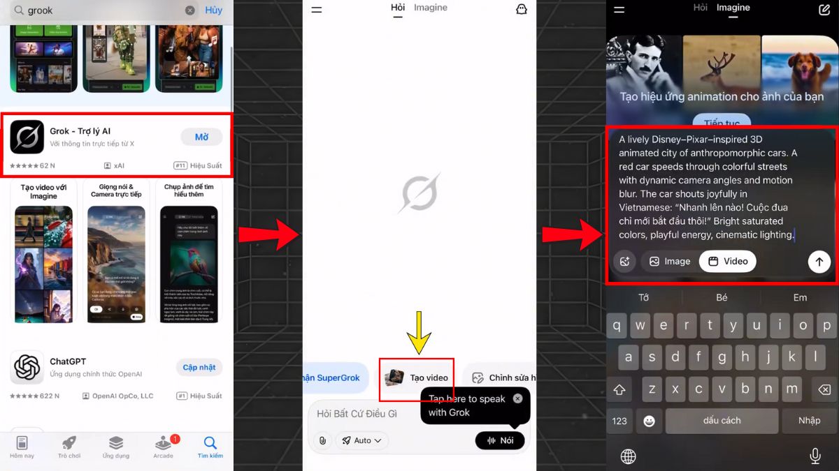 Hướng Dẫn Tạo Video Bằng AI Trên Điện Thoại Với Grok AI bước 2 cách 1