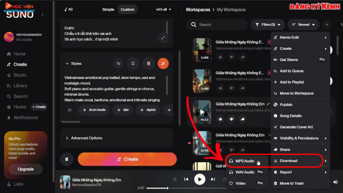 Hướng Dẫn Tạo Video Nhạc Bằng AI Miễn Phí bước 1.4
