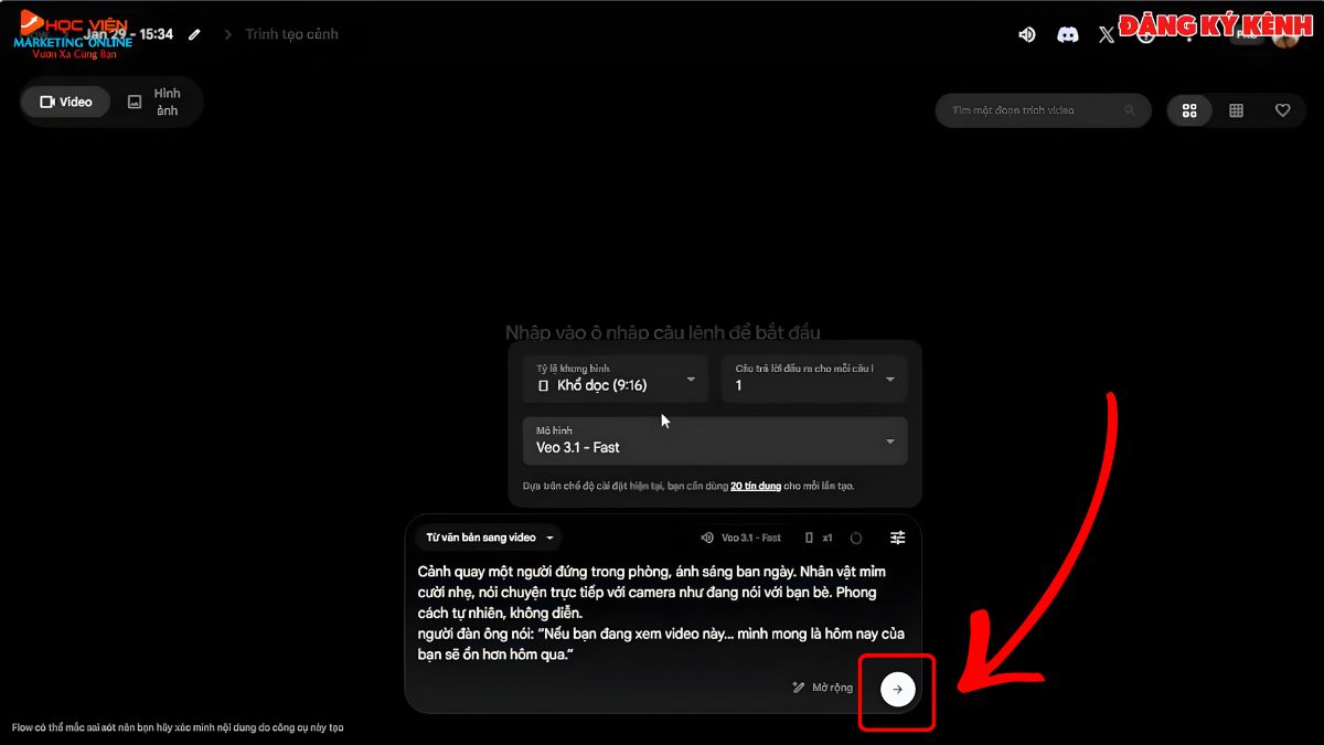 Hướng Dẫn Tạo Video Bằng AI Miễn Phí Trên Máy Tính Với Google Veo 3 bước 2 cách 1.3