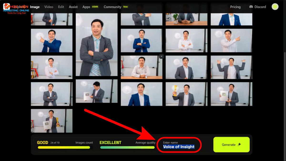 Hướng Dẫn Cách Sử Dụng Higgsfield AI đào tạo ngoại hình nhân vật bước 4