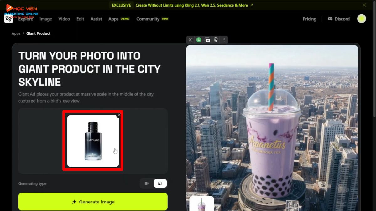 Hướng Dẫn Cách Sử Dụng Higgsfield AI tạo video quảng cáo sản phẩm bước 4