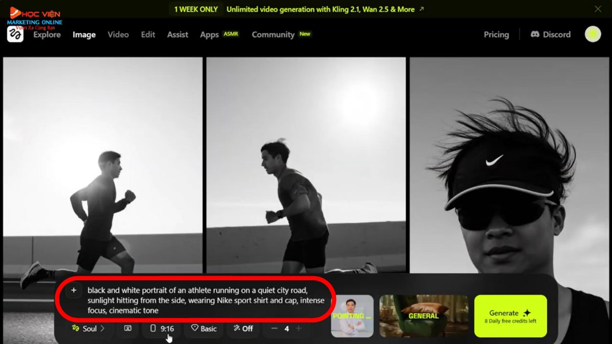 Hướng Dẫn Cách Sử Dụng Higgsfield AI tạo bộ ảnh quảng bá nghệ thuật bước 3.2