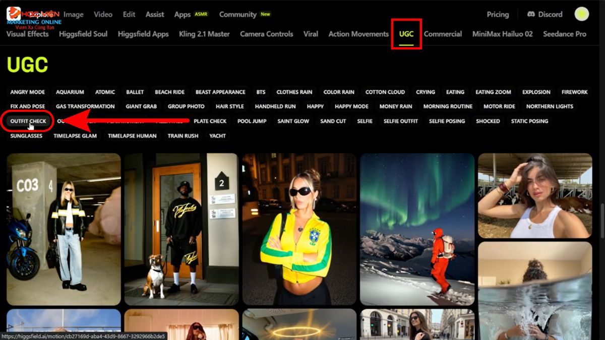 Hướng Dẫn Cách Sử Dụng Higgsfield AI tạo video quảng cáo UGC bước 2
