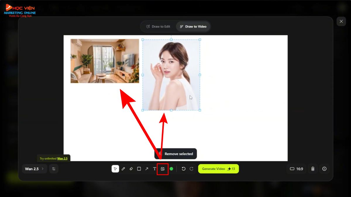 Hướng Dẫn Cách Sử Dụng Higgsfield AI tạo video AI từ nền trắng bước 1