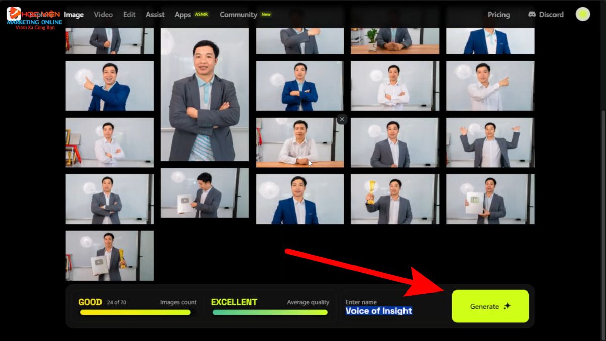 Hướng Dẫn Cách Sử Dụng Higgsfield AI đào tạo ngoại hình nhân vật bước 5