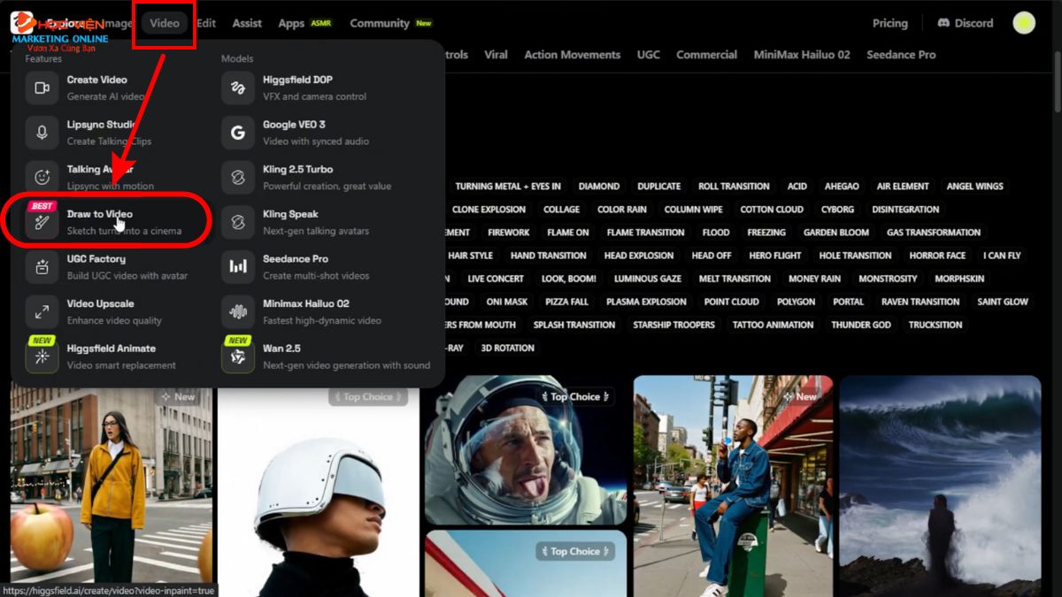 Hướng Dẫn Cách Sử Dụng Higgsfield AI tạo video từ hình vẽ