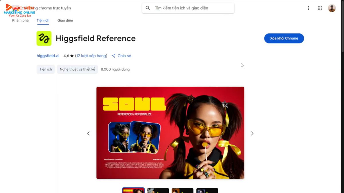 Hướng Dẫn Cách Sử Dụng Higgsfield AI Sử dụng extension để áp dụng ngoại hình bước 1.2