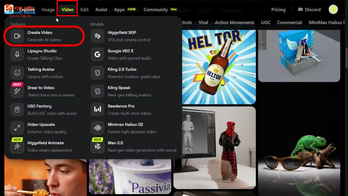 Hướng Dẫn Cách Sử Dụng Higgsfield AI sử dụng hiệu ứng VFX bước 1