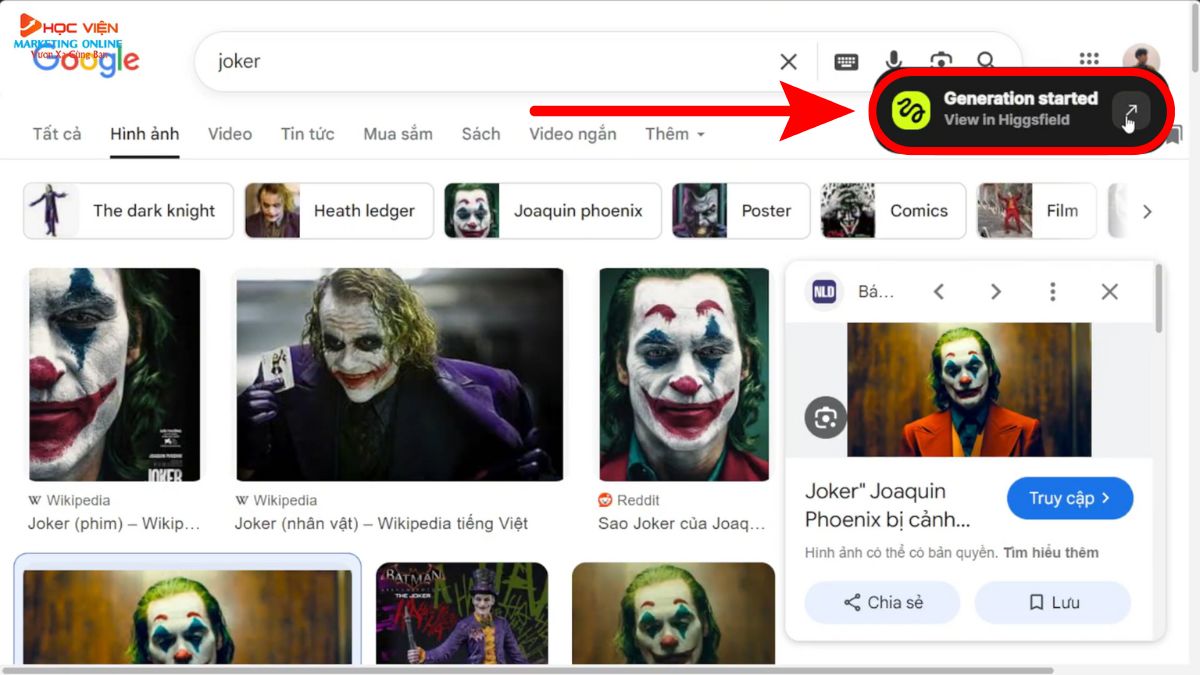 Hướng Dẫn Cách Sử Dụng Higgsfield AI Sử dụng extension để áp dụng ngoại hình bước 6.1